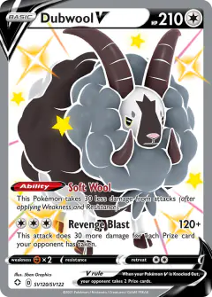 Dubwool V Rare Holo V card from Shining Fates