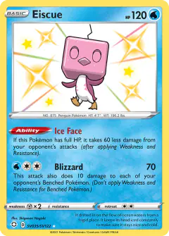 Eiscue Rare Shiny card from Shining Fates