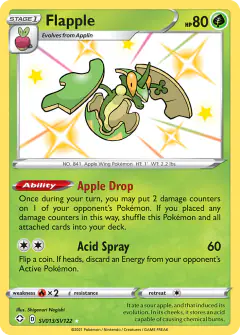 Flapple Rare Shiny card from Shining Fates