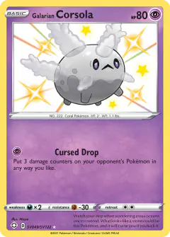 Galarian Corsola Rare Shiny card from Shining Fates
