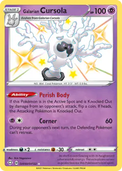 Galarian Cursola Rare Shiny card from Shining Fates