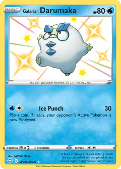 Galarian Darumaka Rare Shiny card from Shining Fates