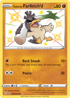 Galarian Farfetch'd Rare Shiny card from Shining Fates