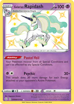 Galarian Rapidash Rare Shiny card from Shining Fates