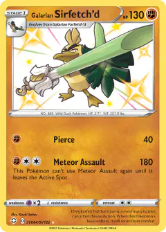 Galarian Sirfetch'd Rare Shiny card from Shining Fates