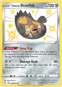 Galarian Stunfisk Rare Shiny card from Shining Fates