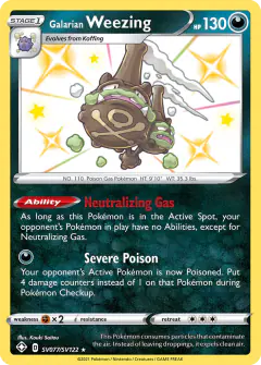 Galarian Weezing Rare Shiny card from Shining Fates
