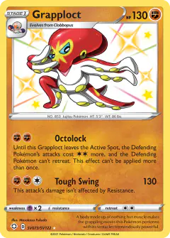 Grapploct Rare Shiny card from Shining Fates
