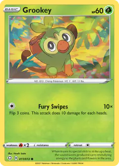 Grookey Common card from Shining Fates