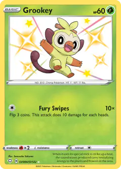 Grookey Rare Shiny card from Shining Fates