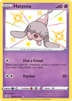Hatenna Rare Shiny card from Shining Fates