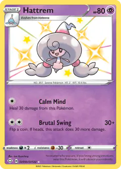 Hattrem Rare Shiny card from Shining Fates
