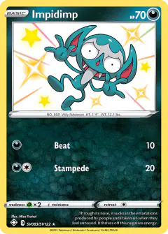 Impidimp Rare Shiny card from Shining Fates