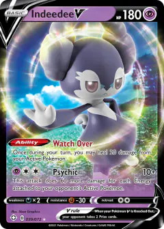 Indeedee V Rare Holo V card from Shining Fates