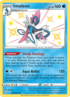 Inteleon Rare Shiny card from Shining Fates
