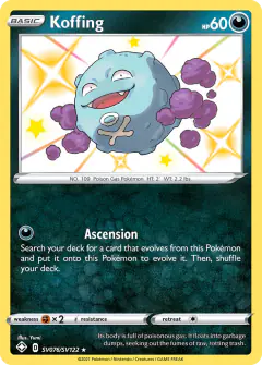 Koffing Rare Shiny card from Shining Fates
