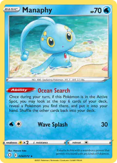 Manaphy Rare card from Shining Fates