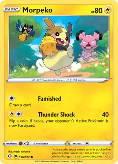 Morpeko Common card from Shining Fates