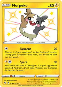 Morpeko Rare Shiny card from Shining Fates