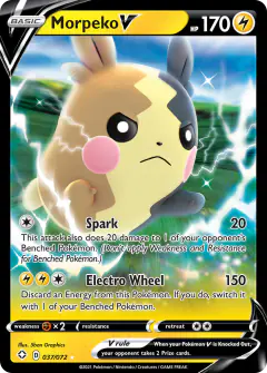 Morpeko V Rare Holo V card from Shining Fates