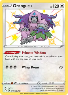 Oranguru Rare Shiny card from Shining Fates