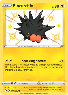 Pincurchin Rare Shiny card from Shining Fates