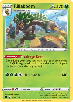 Rillaboom Rare Holo card from Shining Fates