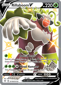 Rillaboom V Rare Holo V card from Shining Fates