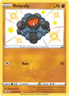 Rolycoly Rare Shiny card from Shining Fates