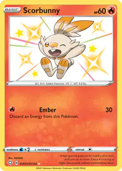 Scorbunny Rare Shiny card from Shining Fates