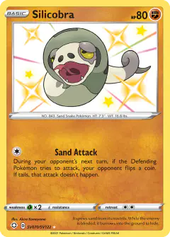 Silicobra Rare Shiny card from Shining Fates
