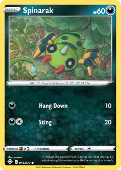 Spinarak Common card from Shining Fates
