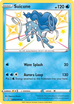 Suicune Rare Shiny card from Shining Fates