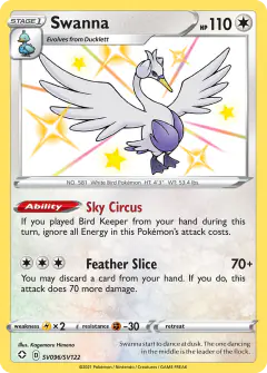 Swanna Rare Shiny card from Shining Fates
