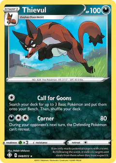 Thievul Rare Holo card from Shining Fates