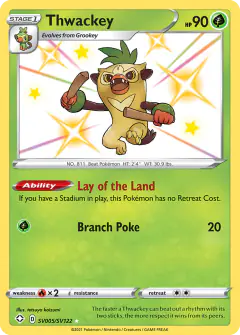 Thwackey Rare Shiny card from Shining Fates