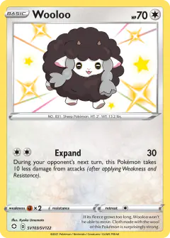 Wooloo Rare Shiny card from Shining Fates