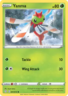 Yanma Common card from Shining Fates