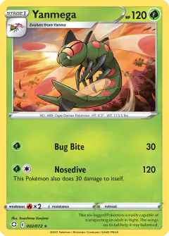 Yanmega Rare card from Shining Fates