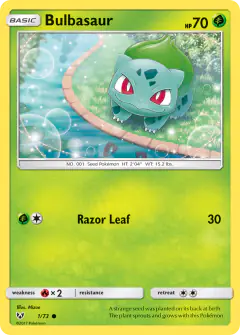 Bulbasaur Common card from Shining Legends