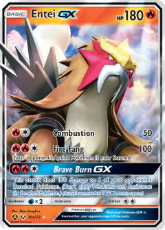 Entei-GX Rare Holo GX card from Shining Legends