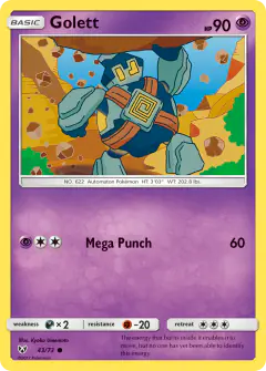 Golett Common card from Shining Legends
