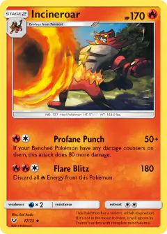 Incineroar Uncommon card from Shining Legends