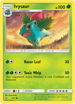 Ivysaur Common card from Shining Legends