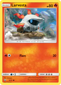 Larvesta Common card from Shining Legends