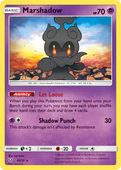 Marshadow Rare Holo card from Shining Legends