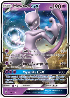 Mewtwo-GX Rare Holo GX card from Shining Legends