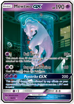 Mewtwo-GX Rare Secret card from Shining Legends