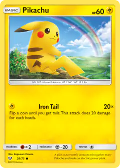 Pikachu Common card from Shining Legends