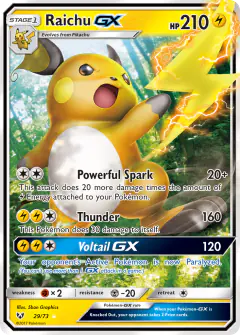 Raichu-GX Rare Holo GX card from Shining Legends